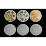 United States of America Collection of Enamelled 1 oz Fine Silver Liberty Dollars ( 3 ) Silver