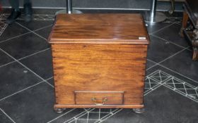 Late Victorian Mahogany Country House Log Bin Hinged Lid The Interior With An Unusual Metal Liner