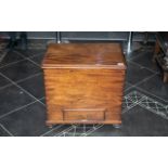 Late Victorian Mahogany Country House Log Bin Hinged Lid The Interior With An Unusual Metal Liner