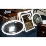 Collection of Four Mirrors in White Painted Frames, measuring 29" x 27", 24" x 22",