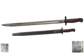 British 1907 Pattern Bayonet and Scabbard - Unused In World War I,