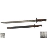 British 1907 Pattern Bayonet and Scabbard - Unused In World War I,