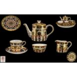 Royal Crown Derby - Superb Imari Pattern 22ct Gold Banded ( 6 ) Piece Miniature Bachelors Tea