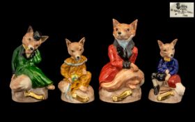 Ashley Staffordshire Fox Family, comprising four figures Father, Mother, Boy and Girl.