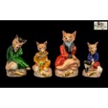 Ashley Staffordshire Fox Family, comprising four figures Father, Mother, Boy and Girl.