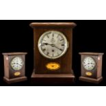 An Edwardian Mantle Clock with silvered dial Roman Numerals marked RAF.