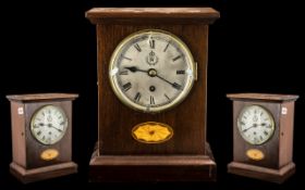 An Edwardian Mantle Clock with silvered dial Roman Numerals marked RAF.