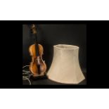 A Contemporary Table Lamp in the form of an Adapted Violin with shade.