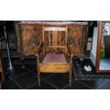 A Mahogany Commode with fitted pan and cushioned hinged seat.