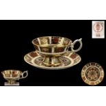 Royal Crown Derby Imari Pattern 22ct Gold Banded Cup and Saucer of Wonderful Form Pattern No 1128 &