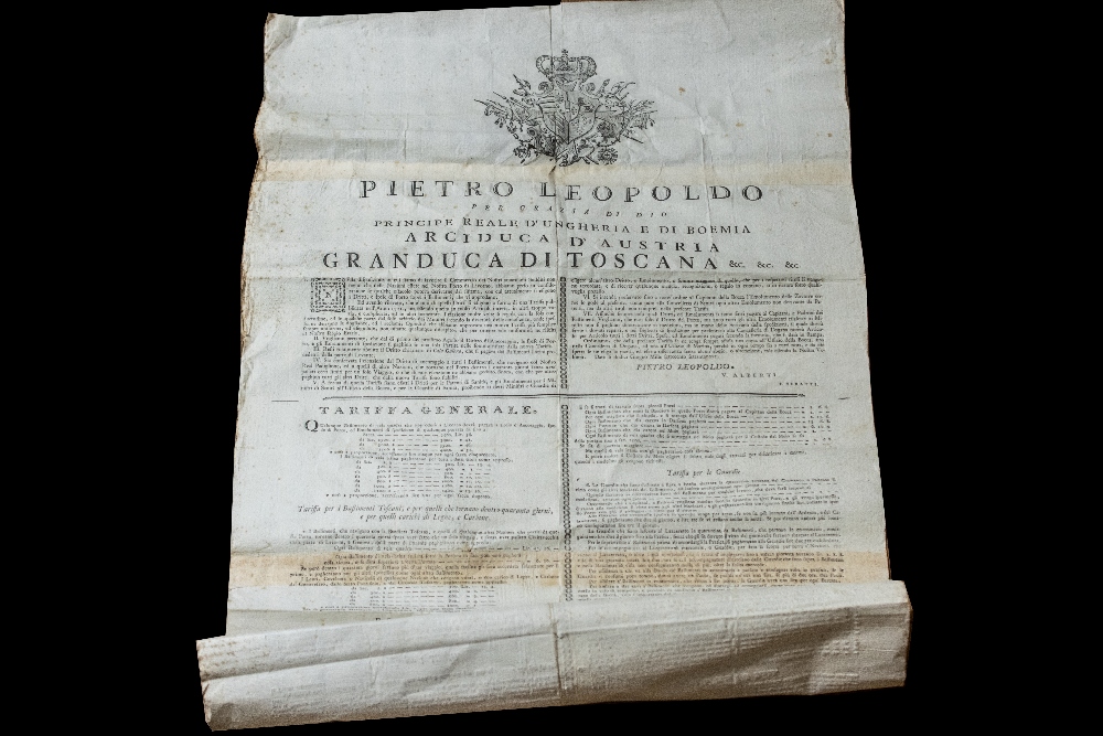 Pietro Leopoldo Proclamation, printed in