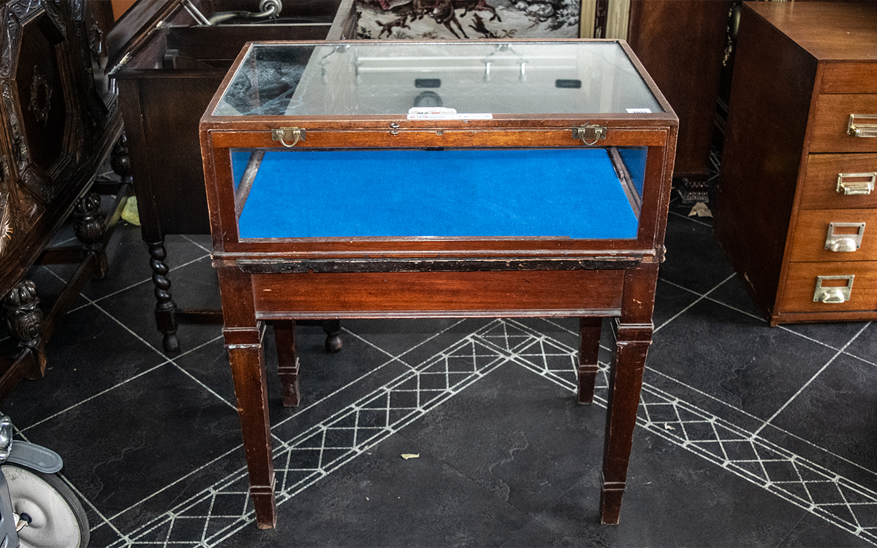 Mahogany Shop Counter Display Cabinet wi