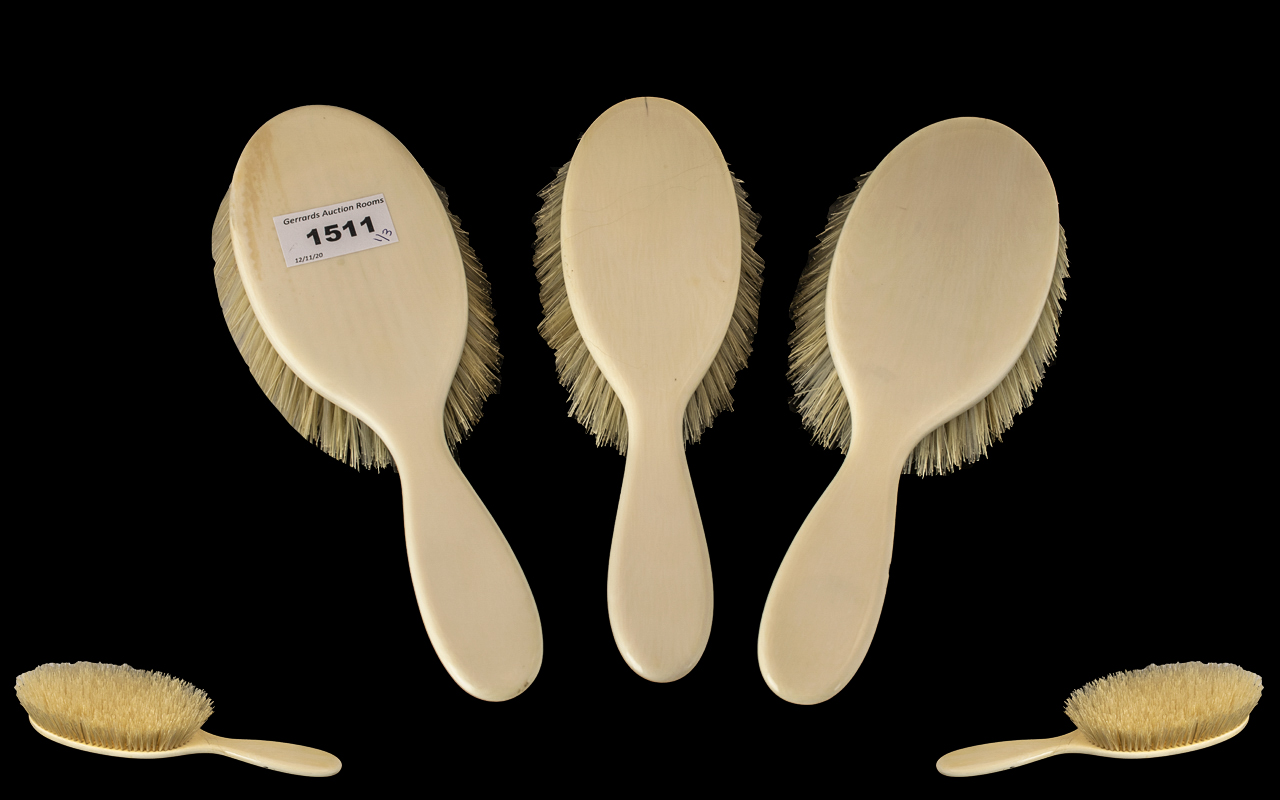 Three Early 20th Century Lady's Ivory Ba