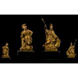 Pair of Antique Gilt Bronze Figures of F