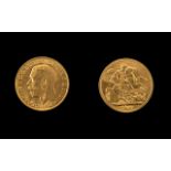 George V 22ct Gold Full Sovereign - Date