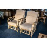 Pair of Bamboo Conservatory Armchairs, u
