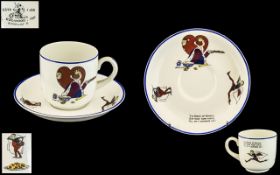 Wedgwood & Co - Scarce Hand Painted - Queen of Hearts ' From Alice In Wonderland ' Decorated Cup