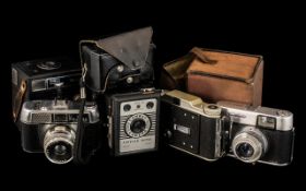 Six Vintage Cameras Consisting of Various Makes, Conway Popular, Kodak Brownie, Halina Paulette,