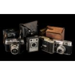 Six Vintage Cameras Consisting of Various Makes, Conway Popular, Kodak Brownie, Halina Paulette,