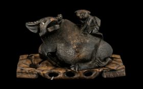 Japanese Carving of a Water Buffalo.