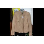 P R Roldie Ladies Real Leather Jacket, made in Spain, honey beige silky leather, fully lined, button