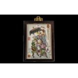 Chinese Famille Rose Decorated Porcelain Tile, depicting a small boy riding a Kylin Dog,