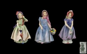 Royal Doulton - Trio of Handpainted Early Small Figurines (3). 1.