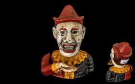 Cast Money Box in the form of a clown/jester. Please see images.