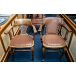 Five Various Chairs comprising two oak office chairs, two Edwardian inlaid mahogany chairs,