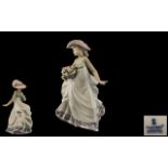 Lladro - Hand Painted Porcelain Figurine ' Care Free ' Girl with Basket of Flowers. Model No 5790.
