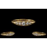 18ct Yellow Gold Attractive 5 Stone Diamond Set Ring marked 18ct.