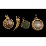 A Small Collection of Antique Period 9ct Gold Items - All Marked for 9ct.