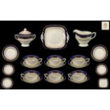 Royal Worcester Hand Painted ( 22 ) Piece Part Tea Service ' Regency ' Design. Date Mark 1941.