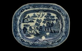 Large Blue and White Meat Tray K & G Phillips mark to base. 44 inches x 14 inches.