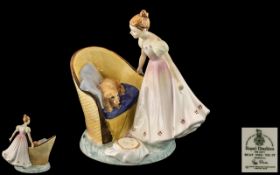 Royal Doulton Hand Painted Porcelain Figure ' Beat You To It ' Pink, Gold and Blue. HN2871.