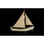 Model Fishing Boat on Stand. Wooden model of a fishing boat, good detail.