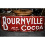 Vintage Cadbury 'Bournville Cocoa' Enamel Sign of large size,