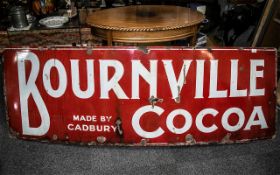 Vintage Cadbury 'Bournville Cocoa' Enamel Sign of large size,