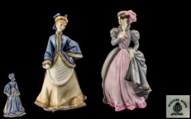 Royal Worcester Pair of Hand Painted Porcelain Figures. 1/ ' Masquerade ' HN4149.