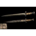 Victorian Bayonet & Scabbard. Victorian bayonet, overall length 17.25", blade 11.75".