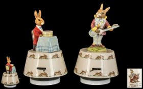 Royal Doulton - Happy Birthday Bunnykins Rotating Music Box with Bunnykins Happy Birthday Figure to