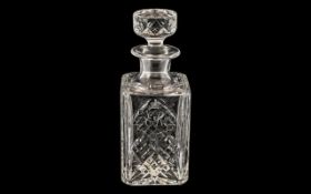 Whitefriars Full Lead Crystal Square Decanter, celebrating the Silver Jubilee.