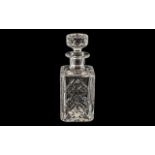 Whitefriars Full Lead Crystal Square Decanter, celebrating the Silver Jubilee.