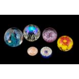 Collection of Vintage Glass Paperweights, six in total,