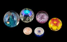 Collection of Vintage Glass Paperweights, six in total,