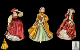 Royal Doulton Fine Trio of Hand Painted Porcelain Figures ( 3 ) In Total.