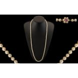 A Ladies Good Quality Single Strand Cultured Pearl Necklace with 9ct Gold Clasp,