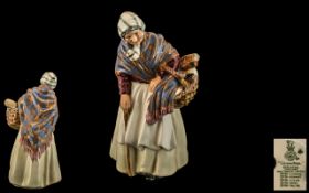 Royal Doulton Hand Painted Porcelain Figure ' Grandma ' Blue Shawl / Red and Cream Dress. HN2052.