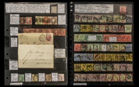 Stamps GB Qu-Vic - King Edw Mainly good used collection from 1841 to 1902 on two hagners better