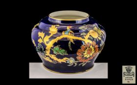 Masons - Ironstone Hand Painted Vase / Bowl, Decorated with Painted Enamel Images of Exotic Birds,